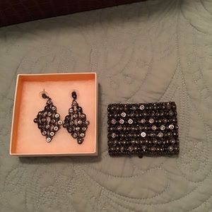 Costume earrings and bracelet set